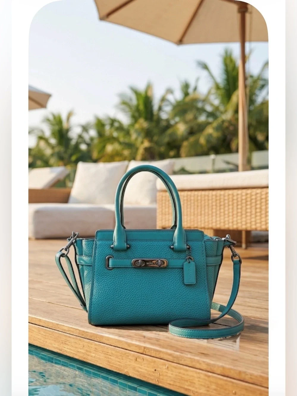 Coach Mini Swagger 21 Pebble Leather Satchel 2018 Removable Strap- Like New
